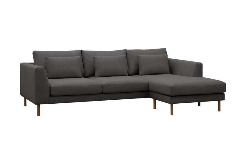 Florenz 3-sits Vänstervänd L-formad Divansoffa i Tyg - Mörkgrå - Products - Möbler - Soffa - Divansoffa & schäslongsoffa - 3 sits soffa med divan