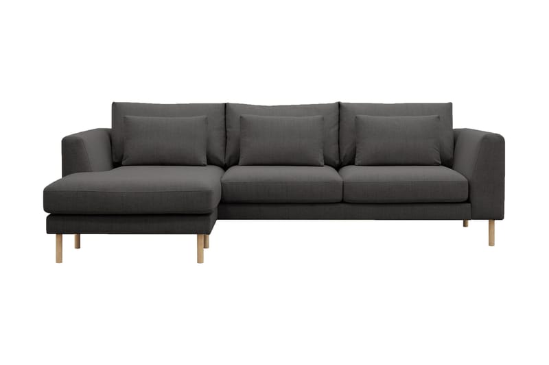 Florenz 3-sits Vänstervänd L-formad Divansoffa i Tyg - Mörkgrå - Products - Möbler - Soffa - Divansoffa & schäslongsoffa - 3 sits soffa med divan