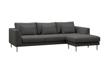 Florenz 3-sits Vänstervänd L-formad Divansoffa i Tyg - Mörkgrå - Products - Möbler - Soffa - Divansoffa & schäslongsoffa - 3 sits soffa med divan
