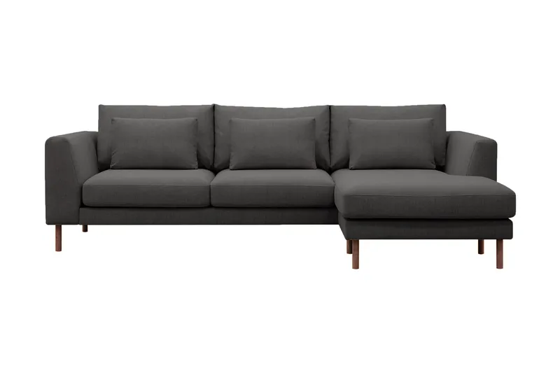 Florenz 3-sits Vänstervänd L-formad Divansoffa i Tyg - Mörkgrå - Products - Möbler - Soffa - Divansoffa & schäslongsoffa - 3 sits soffa med divan