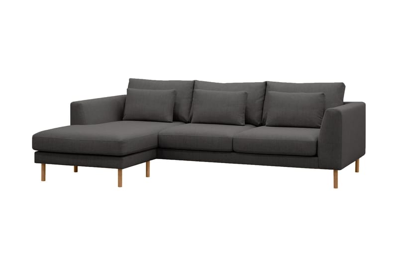 Florenz 3-sits Vänstervänd L-formad Divansoffa i Tyg - Mörkgrå - Products - Möbler - Soffa - Divansoffa & schäslongsoffa - 3 sits soffa med divan