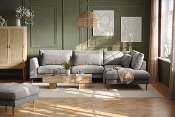 Florenz 4-sits Högervänd L-formad Schäslongsoffa i Chenille - Ljusgrå - Products - Möbler - Soffa - Divansoffa & schäslongsoffa - 4 sits soffa med divan