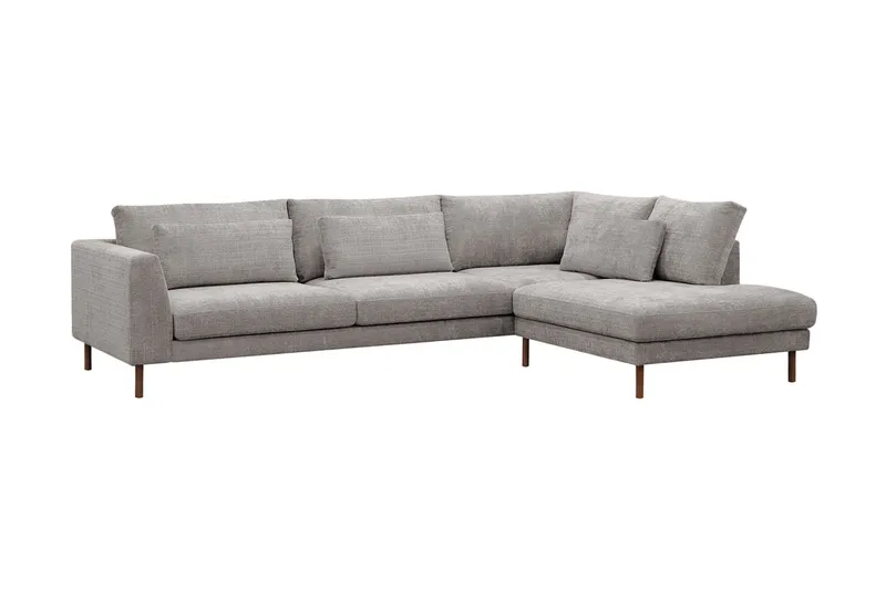 Florenz 4-sits Högervänd L-formad Schäslongsoffa i Chenille - Ljusgrå - Products - Möbler - Soffa - Divansoffa & schäslongsoffa - 4 sits soffa med divan