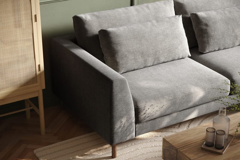 Florenz 4-sits Högervänd L-formad Schäslongsoffa i Chenille - Ljusgrå - Products - Möbler - Soffa - Divansoffa & schäslongsoffa - 4 sits soffa med divan