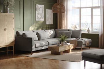 Florenz 4-sits Högervänd L-formad Schäslongsoffa i Chenille - Ljusgrå - Products - Möbler - Soffa - Divansoffa & schäslongsoffa - 4 sits soffa med divan