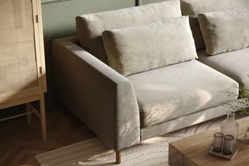 Florenz 4-sits Högervänd L-formad Schäslongsoffa i Tyg - Grå / Beige - Products - Möbler - Soffa - Divansoffa & schäslongsoffa - 4 sits soffa med divan