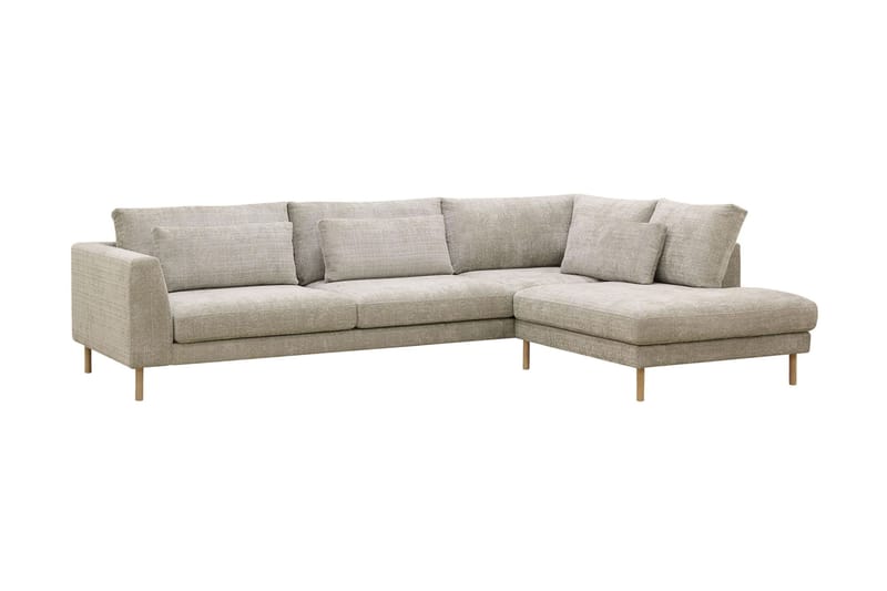 Florenz 4-sits Högervänd L-formad Schäslongsoffa i Tyg - Grå / Beige - Products - Möbler - Soffa - Divansoffa & schäslongsoffa - 4 sits soffa med divan