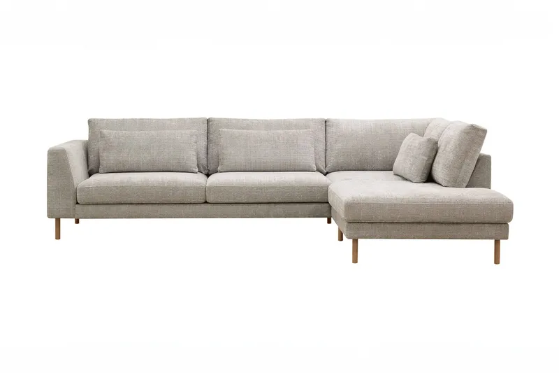 Florenz 4-sits Högervänd L-formad Schäslongsoffa i Tyg - Grå / Beige - Products - Möbler - Soffa - Divansoffa & schäslongsoffa - 4 sits soffa med divan