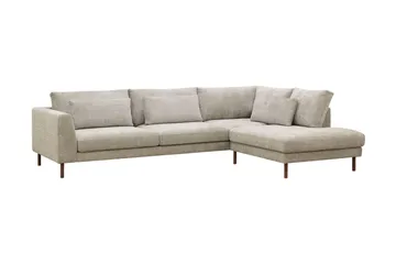 Florenz 4-sits Högervänd L-formad Schäslongsoffa i Tyg - Grå / Beige - Products - Möbler - Soffa - Divansoffa & schäslongsoffa - 4 sits soffa med divan