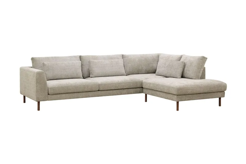 Florenz 4-sits Högervänd L-formad Schäslongsoffa i Tyg - Grå / Beige - Products - Möbler - Soffa - Divansoffa & schäslongsoffa - 4 sits soffa med divan