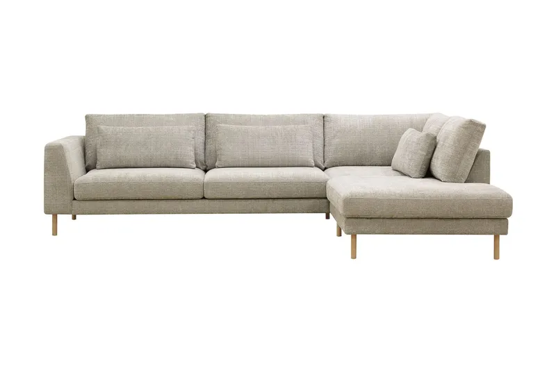 Florenz 4-sits Högervänd L-formad Schäslongsoffa i Tyg - Grå / Beige - Products - Möbler - Soffa - Divansoffa & schäslongsoffa - 4 sits soffa med divan