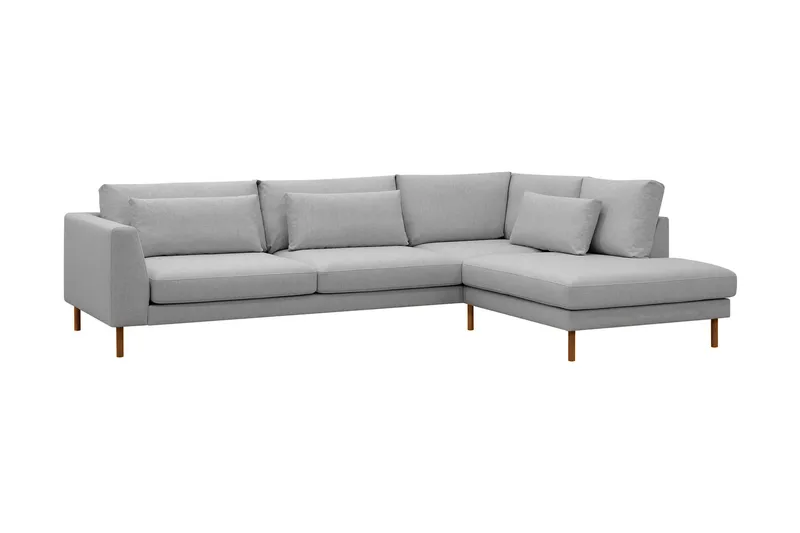 Florenz 4-sits Högervänd L-formad Schäslongsoffa i Tyg - Ljusgrå - Products - Möbler - Soffa - Divansoffa & schäslongsoffa - 4 sits soffa med divan