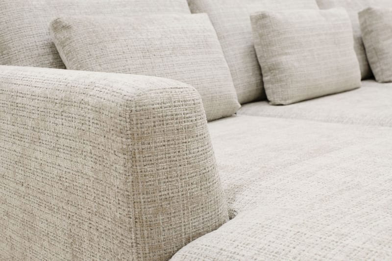 Florenz 4-sits Högervänd U-formad Soffa med Divan och Schäslong i Chenille - Grå / Beige - Products - Möbler - Soffa - Divansoffa & schäslongsoffa - 4 sits soffa med divan