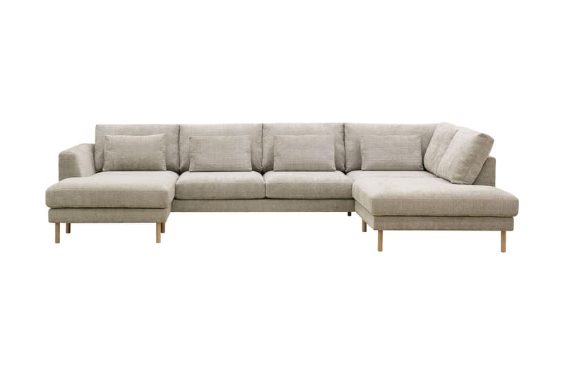 Florenz 4-sits Högervänd U-formad Soffa med Divan och Schäslong i Chenille - Grå / Beige - Products - Möbler - Soffa - Divansoffa & schäslongsoffa - 4 sits soffa med divan