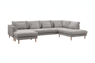 Florenz 4-sits Högervänd U-formad Soffa med Divan och Schäslong i Chenille - Ljusgrå - Products - Möbler - Soffa - Divansoffa & schäslongsoffa - 4 sits soffa med divan