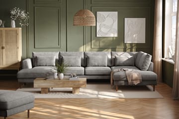 Florenz 4-sits Högervänd U-formad Soffa med Divan och Schäslong i Chenille - Ljusgrå - Products - Möbler - Soffa - Divansoffa & schäslongsoffa - 4 sits soffa med divan