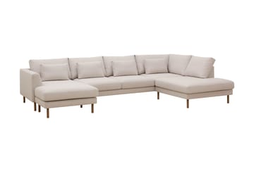 Florenz 4-sits Högervänd U-formad Soffa med Divan och Schäslong i Tyg - Beige - Products - Möbler - Soffa - Divansoffa & schäslongsoffa - 4 sits soffa med divan