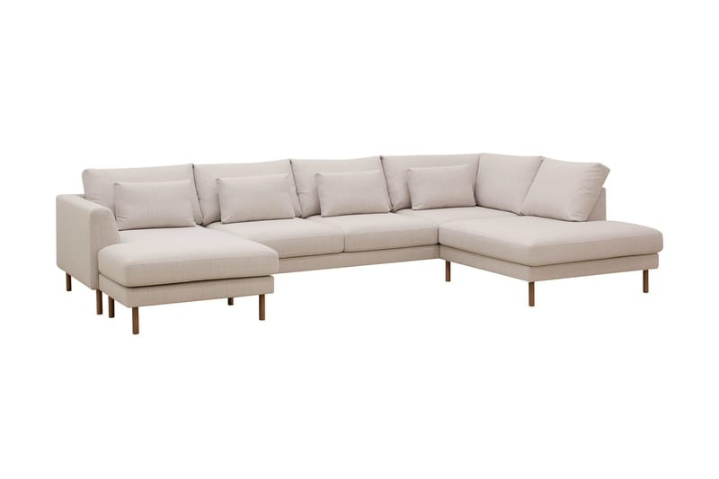 Florenz 4-sits Högervänd U-formad Soffa med Divan och Schäslong i Tyg - Beige - Products - Möbler - Soffa - Divansoffa & schäslongsoffa - 4 sits soffa med divan