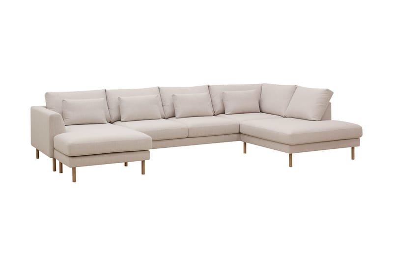 Florenz 4-sits Högervänd U-formad Soffa med Divan och Schäslong i Tyg - Beige - Products - Möbler - Soffa - Divansoffa & schäslongsoffa - 4 sits soffa med divan