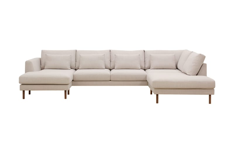 Florenz 4-sits Högervänd U-formad Soffa med Divan och Schäslong i Tyg - Beige - Products - Möbler - Soffa - Divansoffa & schäslongsoffa - 4 sits soffa med divan