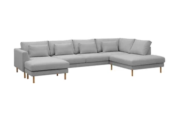 Florenz 4-sits Högervänd U-formad Soffa med Divan och Schäslong i Tyg - Ljusgrå - Products - Möbler - Soffa - Divansoffa & schäslongsoffa - 4 sits soffa med divan
