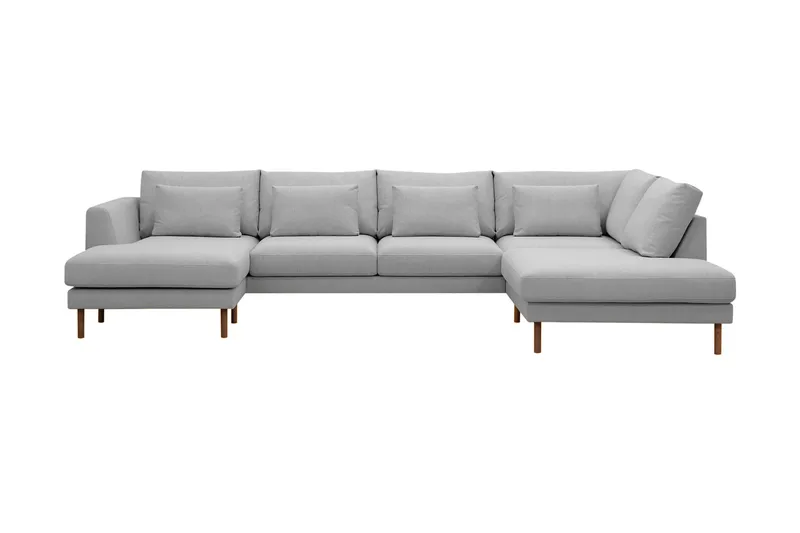 Florenz 4-sits Högervänd U-formad Soffa med Divan och Schäslong i Tyg - Ljusgrå - Products - Möbler - Soffa - Divansoffa & schäslongsoffa - 4 sits soffa med divan