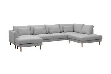 Florenz 4-sits Högervänd U-formad Soffa med Divan och Schäslong i Tyg - Ljusgrå - Products - Möbler - Soffa - Divansoffa & schäslongsoffa - 4 sits soffa med divan