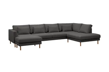 Florenz 4-sits Högervänd U-formad Soffa med Divan och Schäslong i Tyg - Mörkgrå - Products - Möbler - Soffa - Divansoffa & schäslongsoffa - 4 sits soffa med divan