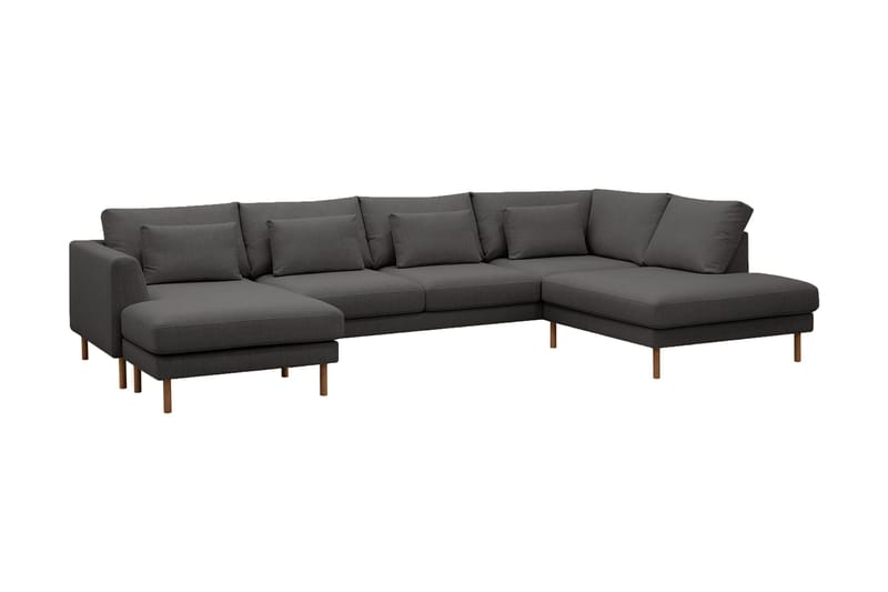 Florenz 4-sits Högervänd U-formad Soffa med Divan och Schäslong i Tyg - Mörkgrå - Products - Möbler - Soffa - Divansoffa & schäslongsoffa - 4 sits soffa med divan