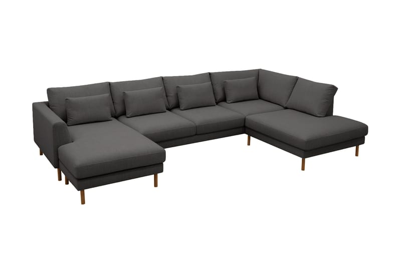 Florenz 4-sits Högervänd U-formad Soffa med Divan och Schäslong i Tyg - Mörkgrå - Products - Möbler - Soffa - Divansoffa & schäslongsoffa - 4 sits soffa med divan
