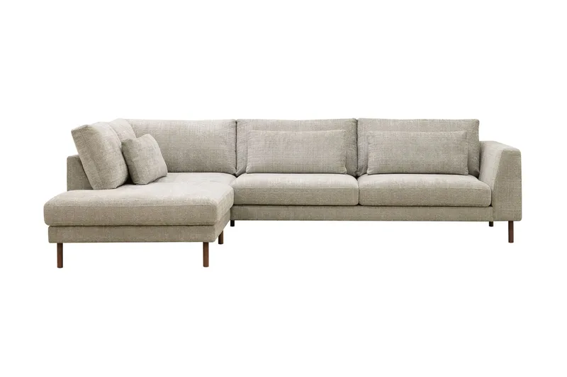 Florenz 4-sits Vänstervänd L-formad Schäslongsoffa i Tyg - Grå / Beige - Products - Möbler - Soffa - Divansoffa & schäslongsoffa - 4 sits soffa med divan