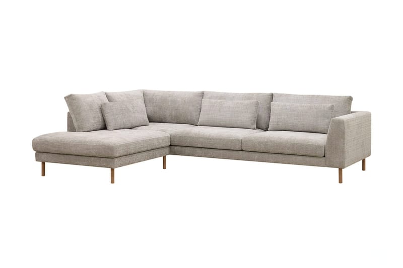 Florenz 4-sits Vänstervänd L-formad Schäslongsoffa i Tyg - Grå / Beige - Products - Möbler - Soffa - Divansoffa & schäslongsoffa - 4 sits soffa med divan