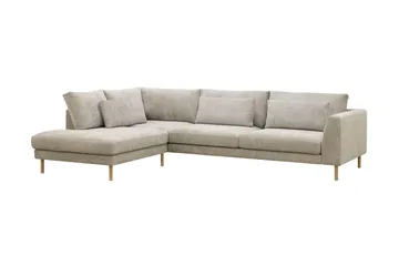 Florenz 4-sits Vänstervänd L-formad Schäslongsoffa i Tyg - Grå / Beige - Products - Möbler - Soffa - Divansoffa & schäslongsoffa - 4 sits soffa med divan
