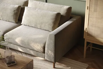 Florenz 4-sits Vänstervänd L-formad Schäslongsoffa i Tyg - Grå / Beige - Products - Möbler - Soffa - Divansoffa & schäslongsoffa - 4 sits soffa med divan