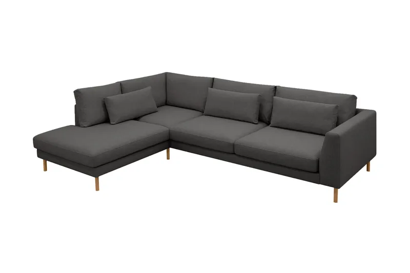 Florenz 4-sits Vänstervänd L-formad Schäslongsoffa i Tyg - Mörkgrå - Products - Möbler - Soffa - Divansoffa & schäslongsoffa - 4 sits soffa med divan