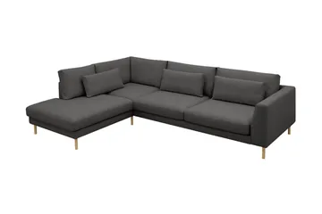 Florenz 4-sits Vänstervänd L-formad Schäslongsoffa i Tyg - Mörkgrå - Products - Möbler - Soffa - Divansoffa & schäslongsoffa - 4 sits soffa med divan