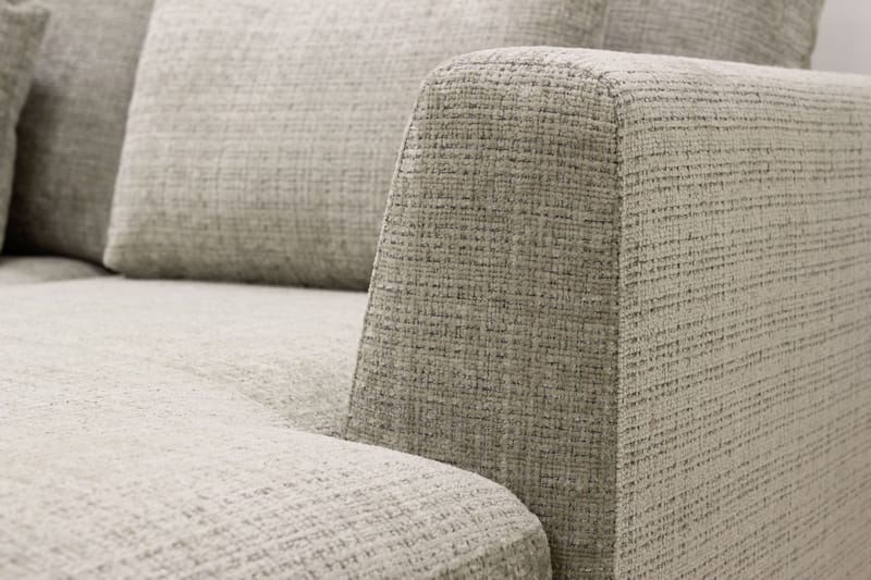 Florenz 4-sits Vänstervänd U-formad Soffa med Divan och Schäslong i Chenille - Grå / Beige - Products - Möbler - Soffa - Divansoffa & schäslongsoffa - 4 sits soffa med divan