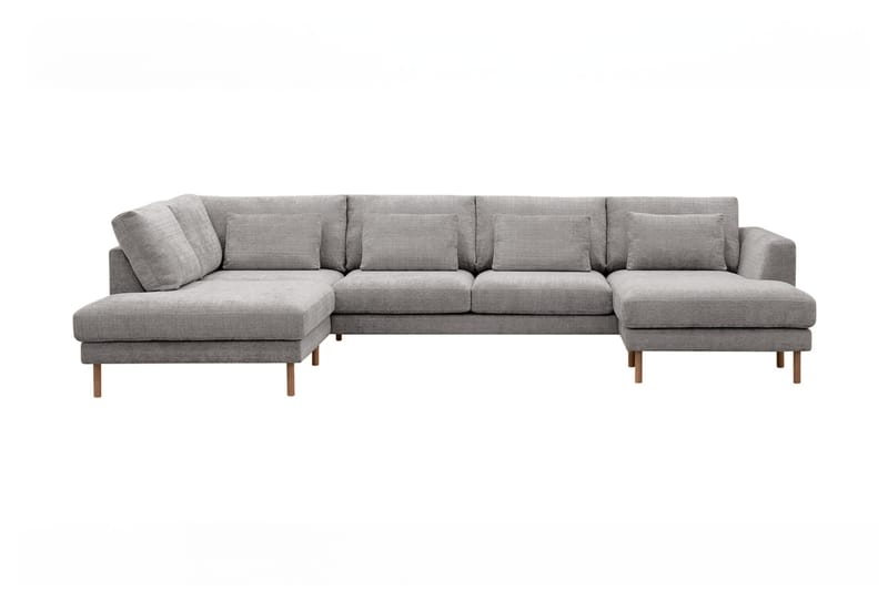 Florenz 4-sits Vänstervänd U-formad Soffa med Divan och Schäslong i Chenille - Ljusgrå - Products - Möbler - Soffa - Divansoffa & schäslongsoffa - 4 sits soffa med divan