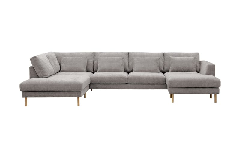 Florenz 4-sits Vänstervänd U-formad Soffa med Divan och Schäslong i Chenille - Ljusgrå - Products - Möbler - Soffa - Divansoffa & schäslongsoffa - 4 sits soffa med divan
