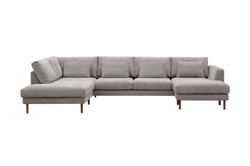 Florenz 4-sits Vänstervänd U-formad Soffa med Divan och Schäslong i Chenille - Ljusgrå - Products - Möbler - Soffa - Divansoffa & schäslongsoffa - 4 sits soffa med divan
