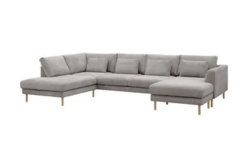 Florenz 4-sits Vänstervänd U-formad Soffa med Divan och Schäslong i Chenille - Ljusgrå - Products - Möbler - Soffa - Divansoffa & schäslongsoffa - 4 sits soffa med divan