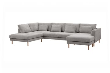 Florenz 4-sits Vänstervänd U-formad Soffa med Divan och Schäslong i Chenille - Ljusgrå - Products - Möbler - Soffa - Divansoffa & schäslongsoffa - 4 sits soffa med divan