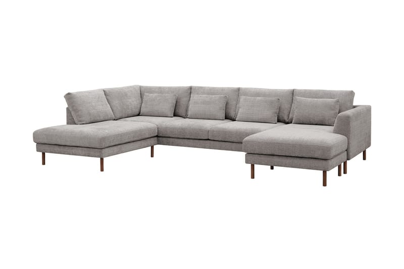 Florenz 4-sits Vänstervänd U-formad Soffa med Divan och Schäslong i Chenille - Ljusgrå - Products - Möbler - Soffa - Divansoffa & schäslongsoffa - 4 sits soffa med divan