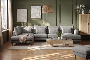 Florenz 4-sits Vänstervänd U-formad Soffa med Divan och Schäslong i Chenille - Ljusgrå - Products - Möbler - Soffa - Divansoffa & schäslongsoffa - 4 sits soffa med divan