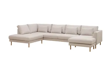 Florenz 4-sits Vänstervänd U-formad Soffa med Divan och Schäslong i Tyg - Beige - Products - Möbler - Soffa - Divansoffa & schäslongsoffa - 4 sits soffa med divan