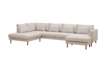 Florenz 4-sits Vänstervänd U-formad Soffa med Divan och Schäslong i Tyg - Beige - Products - Möbler - Soffa - Divansoffa & schäslongsoffa - 4 sits soffa med divan