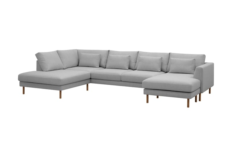 Florenz 4-sits Vänstervänd U-formad Soffa med Divan och Schäslong i Tyg - Ljusgrå - Products - Möbler - Soffa - Divansoffa & schäslongsoffa - 4 sits soffa med divan