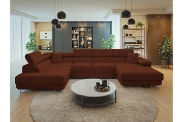 Gabina Soffa med Divan och Schäslong 4-sits - Brun - Products - Möbler - Soffa - Divansoffa & schäslongsoffa - 4 sits soffa med divan