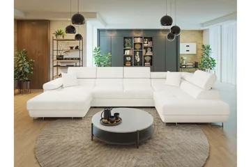 Gabina Soffa med Divan och Schäslong 4-sits - Vit - Products - Möbler - Soffa - Divansoffa & schäslongsoffa - 4 sits soffa med divan