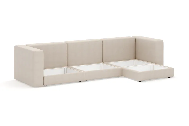 Hagblom 4-sits Divansoffa med Förvaring V ändbar - Beige - Products - Möbler - Soffa - Divansoffa & schäslongsoffa - 4 sits soffa med divan